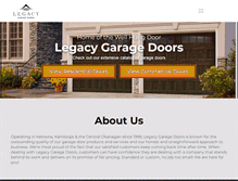 Tablet Screenshot of legacygaragedoorsbc.com